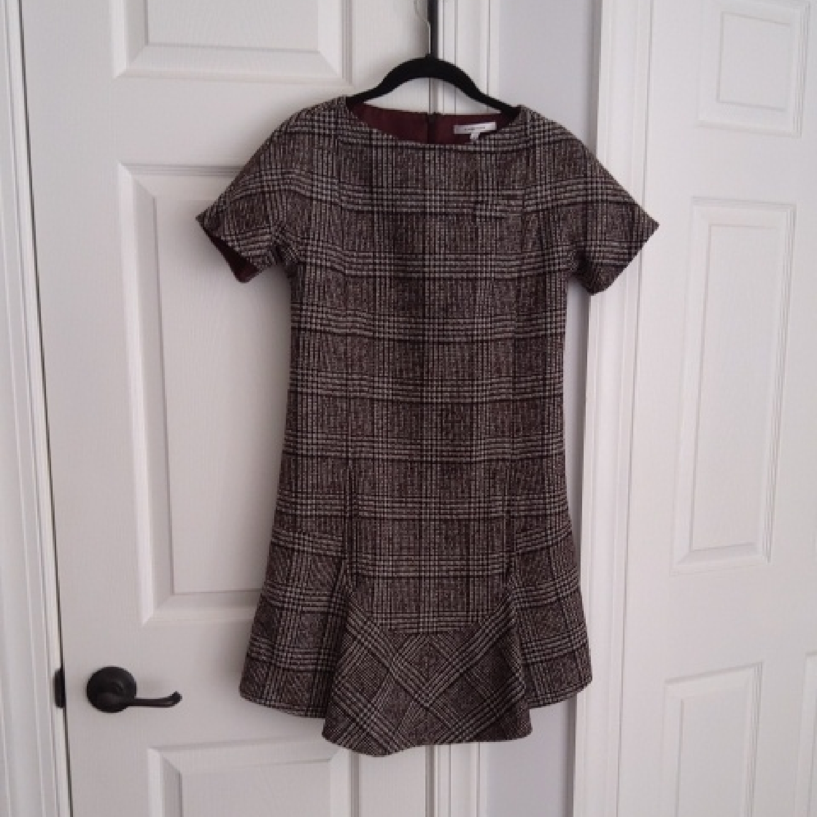 Carvennwotshort-Sleeve Tweed Short Sleeve Dress